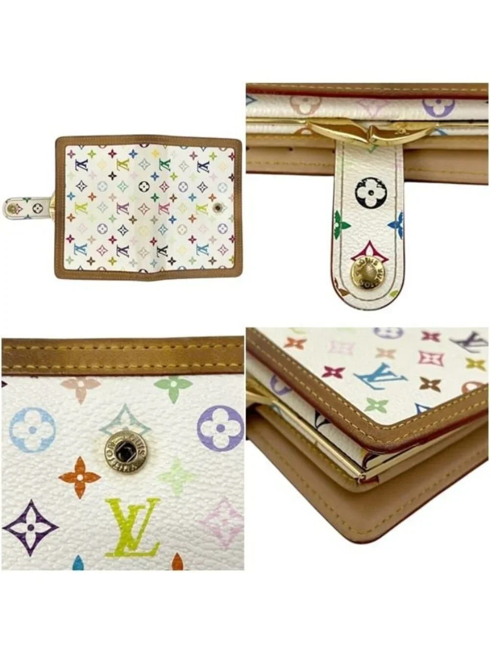 Louis Vuitton Bifold Wallet Portomonevier Viennois Gamaguchi White Blanc